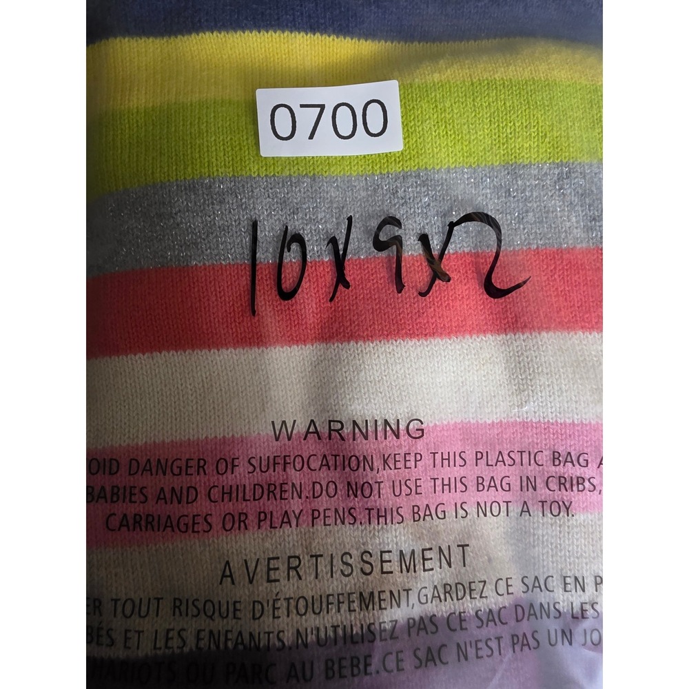 Gap Kids Girls XL 12 Rainbow Stripe Metallic Knit Long Sleeve Sweater DressMulti - Picture 7 of 7